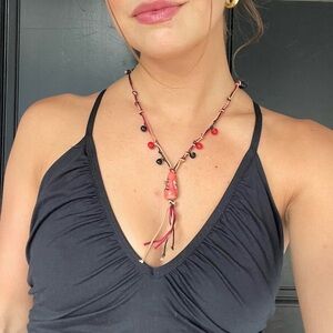 Beautiful funky handmade beaded rope necklace